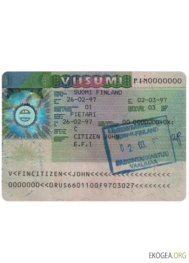 Visa FINLANDE template